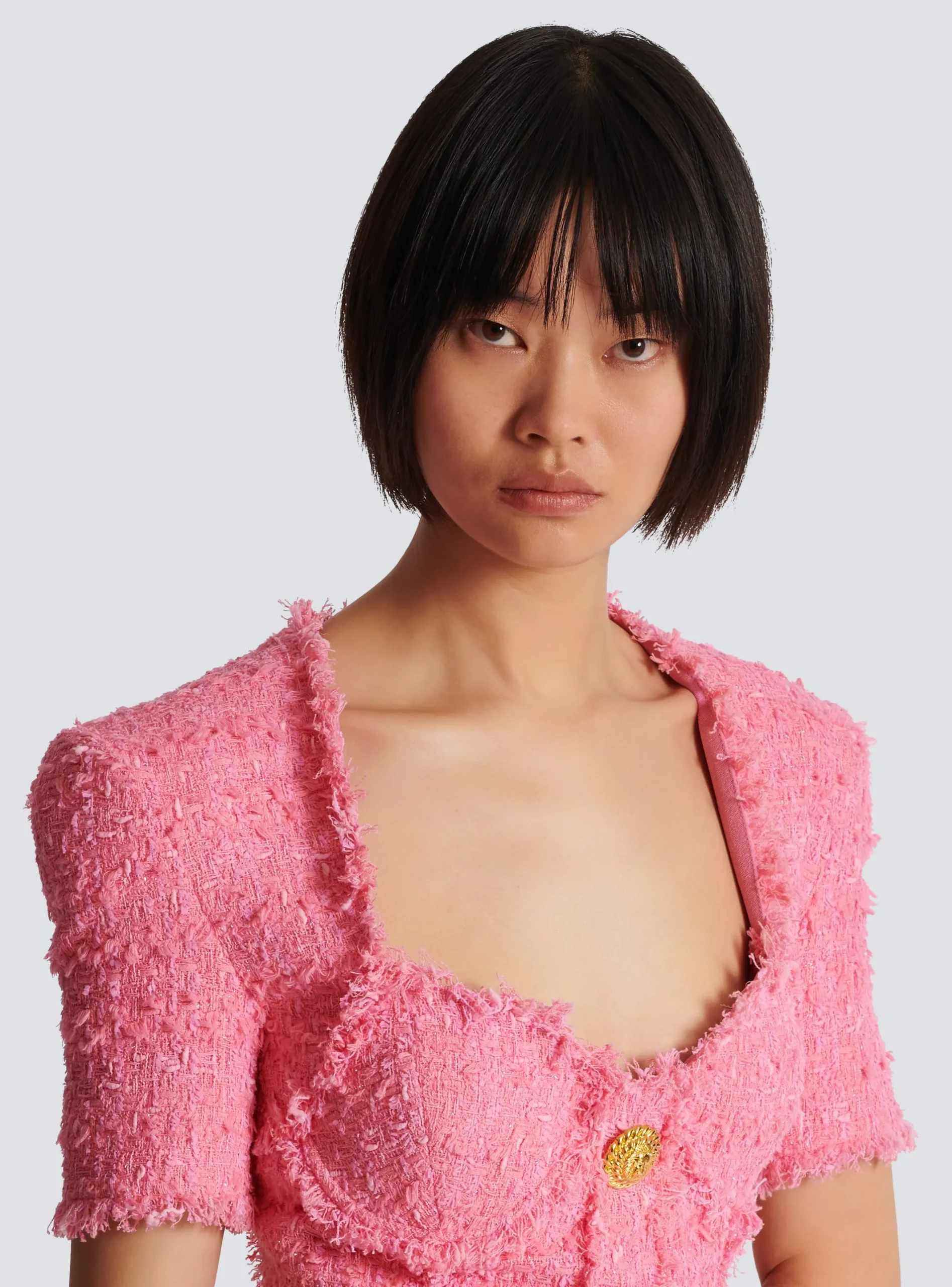 Women Balmain Tweed Dress With Buttons