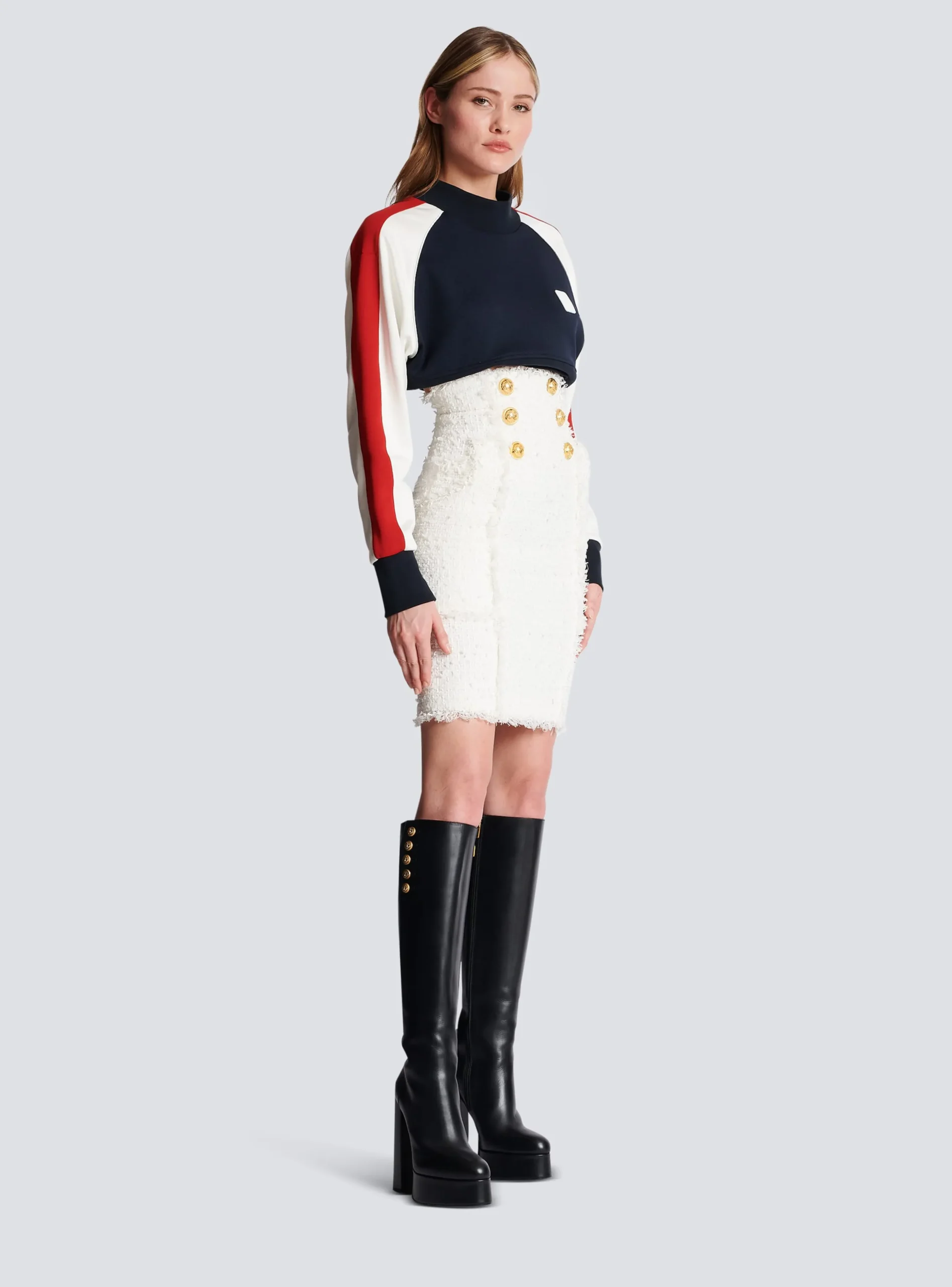 Women Balmain Tweed Pencil Skirt