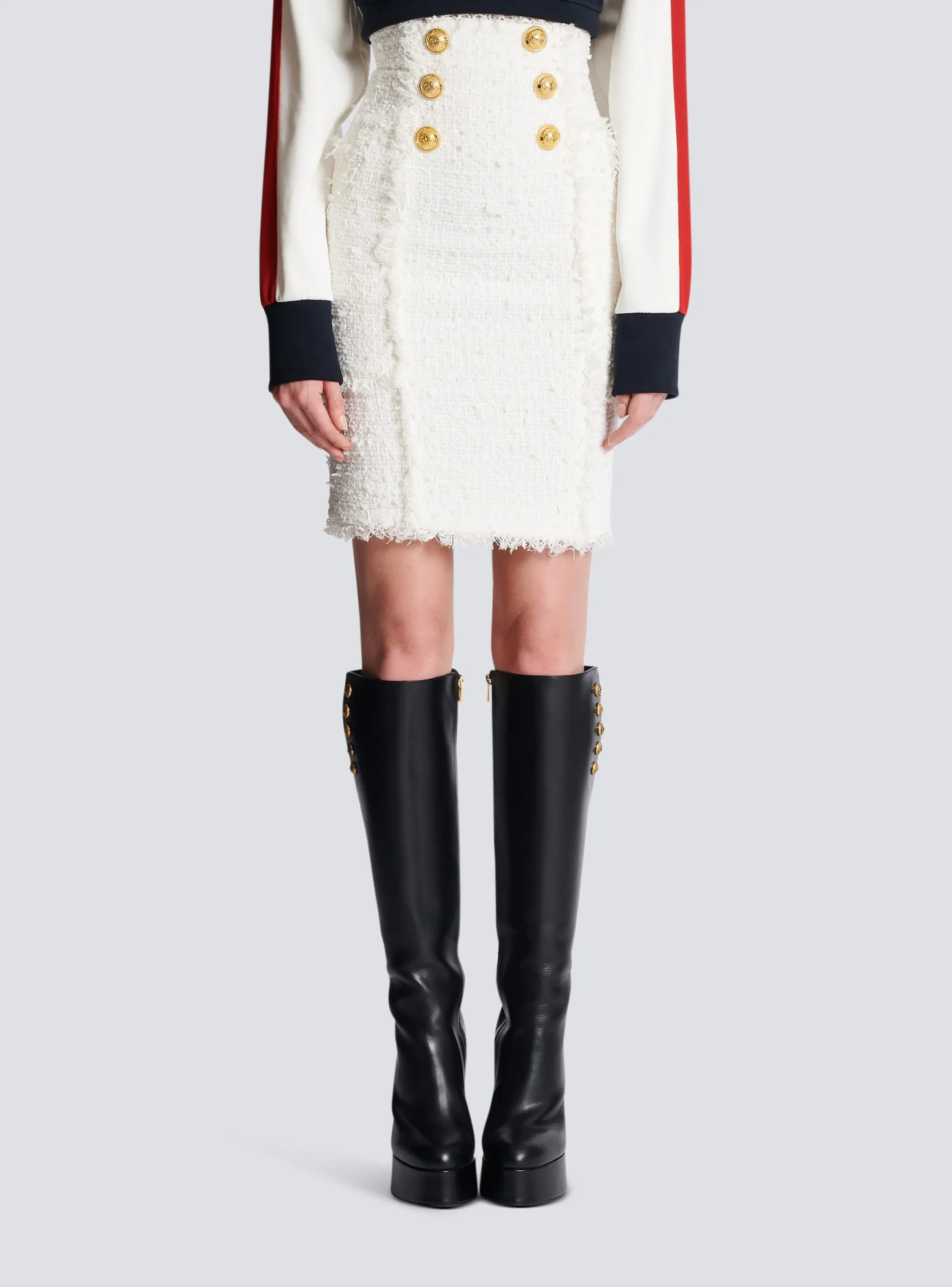 Women Balmain Tweed Pencil Skirt