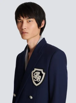 Balmain Twill Blazer With Embroidered PB Signature Badge