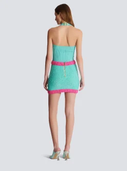 Women Balmain Two-tone Buttoned Knit Skirt
