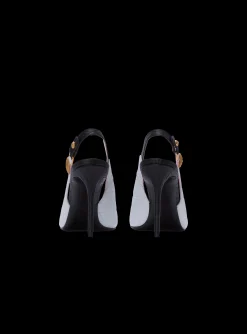 Women Balmain Two-tone Calfskin Eva Pumps With An Embossed Grid Motif