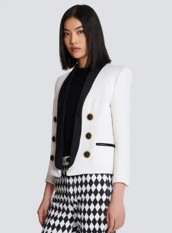Women Balmain Two-tone Edge-to-edge Jacket With 6 Buttons