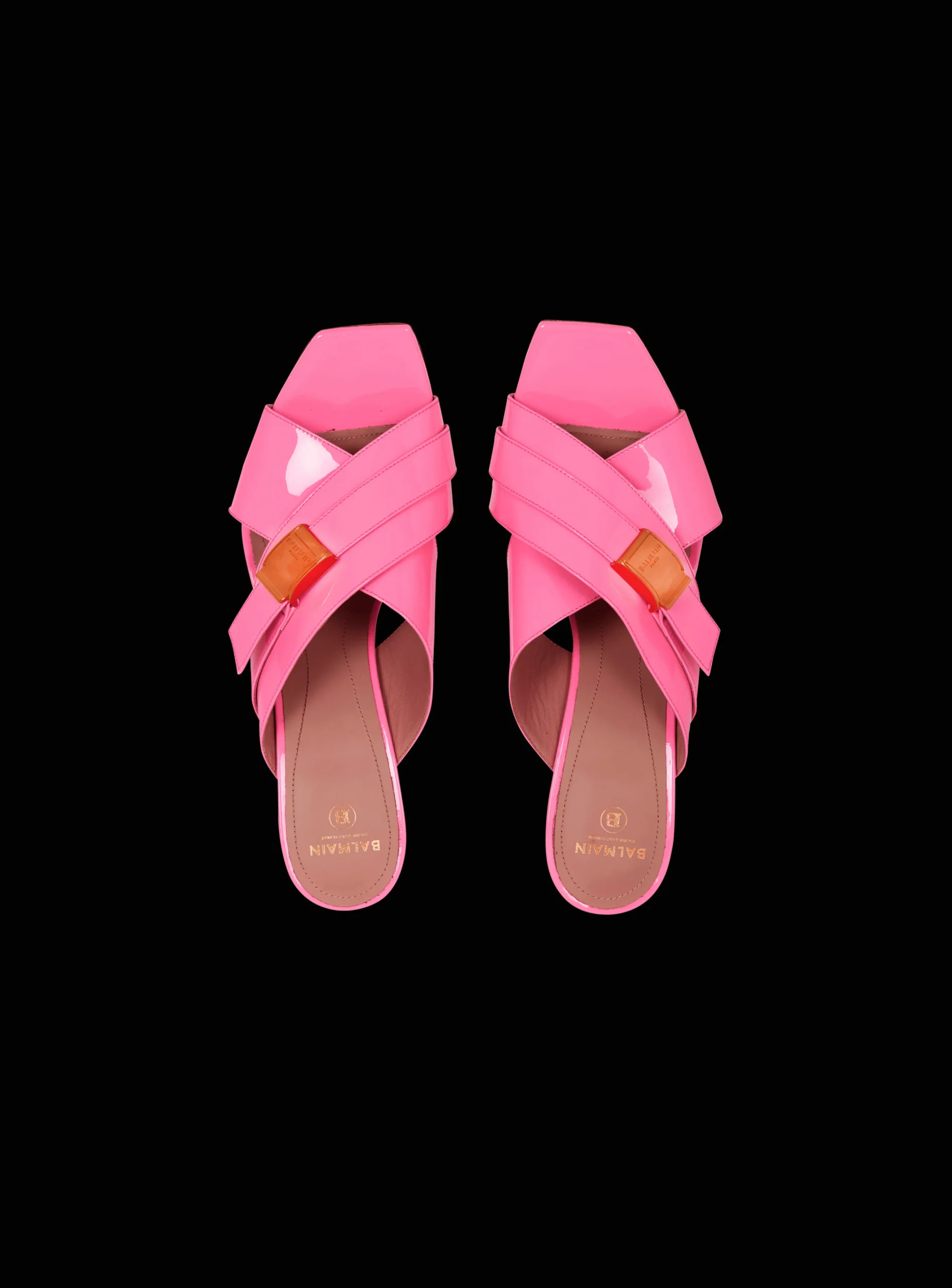 Women Balmain Uma Mules In Patent Leather