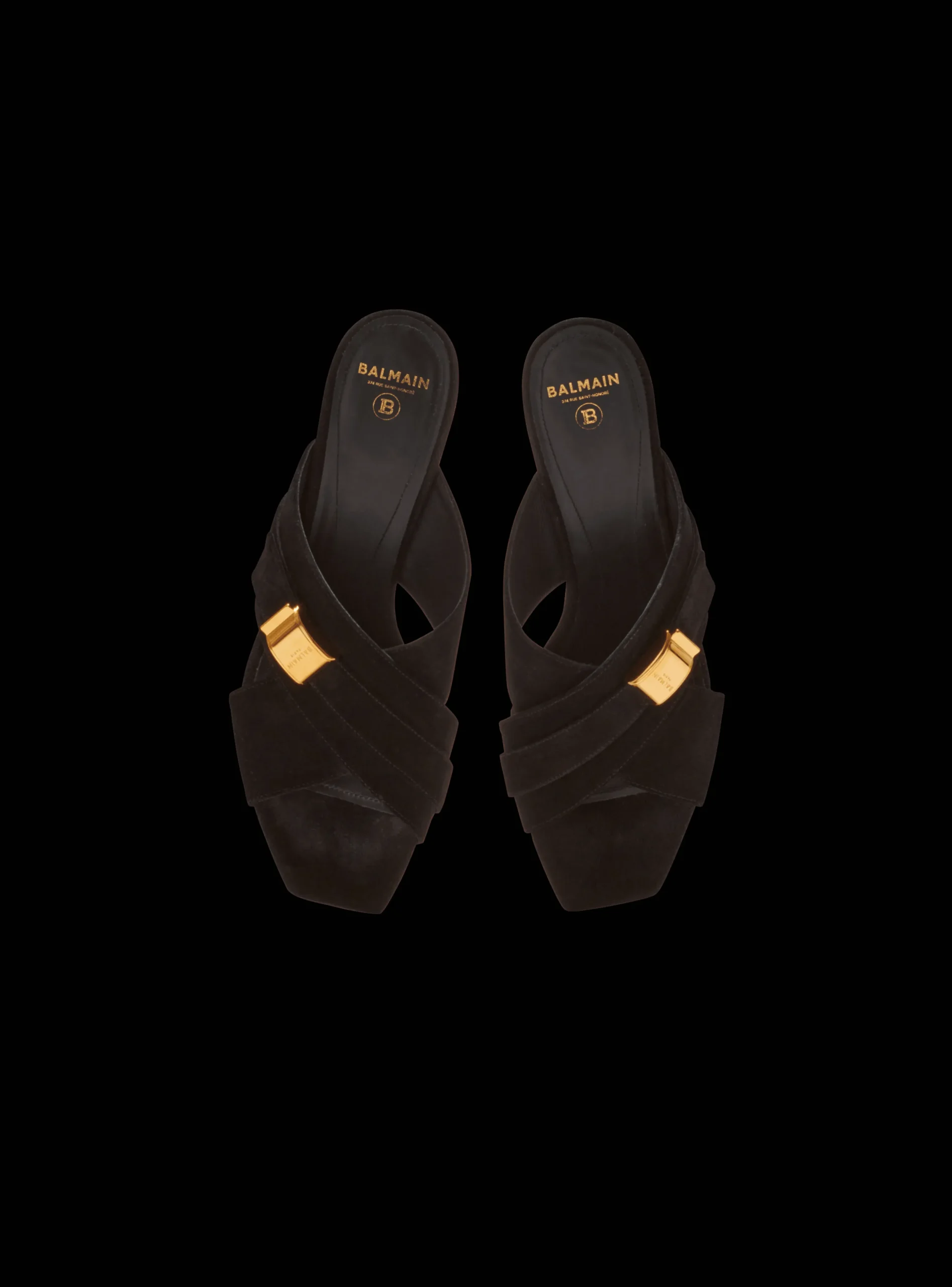 Women Balmain Uma Mules In Suede Leather