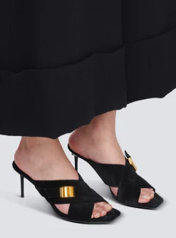 Women Balmain Uma Mules In Suede Leather