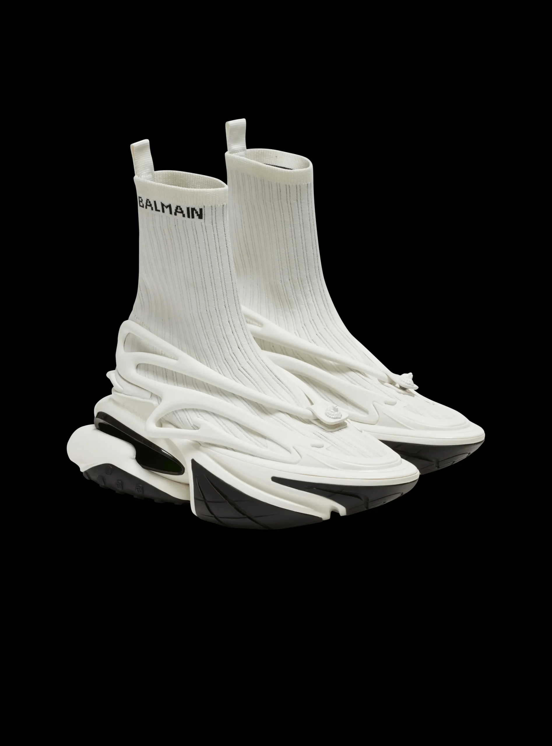 Balmain Unicorn High-top Trainers In Mesh And Leather