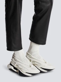 Balmain Unicorn High-top Trainers In Mesh And Leather