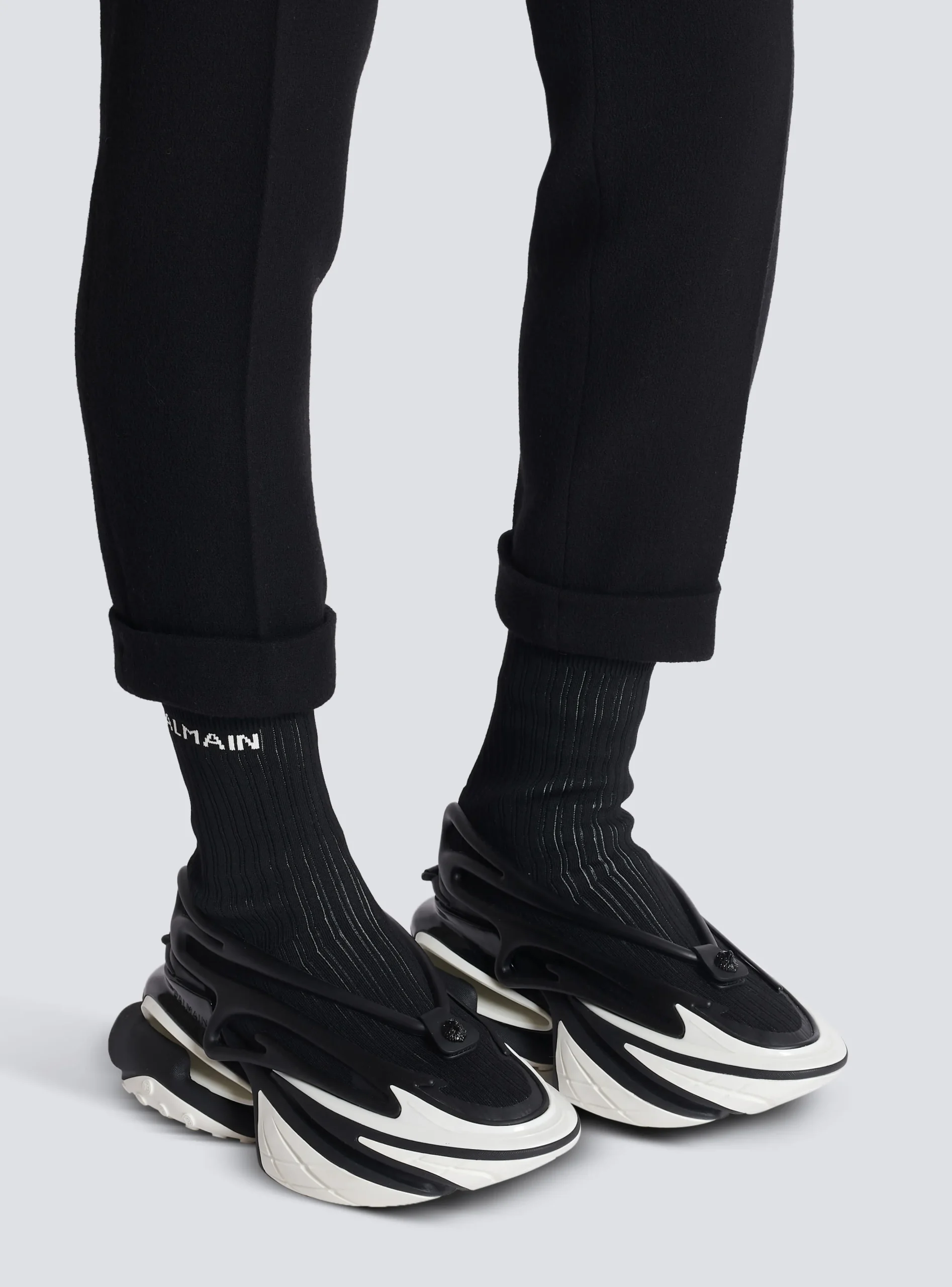Balmain Unicorn Knit And Rubber Trainers