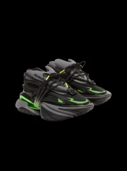 Balmain Unicorn Low Trainers In Neoprene And Calfskin