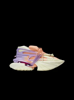 Women Balmain Unicorn Low-top Trainers In Neoprene And Calfskin