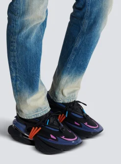 Balmain Unicorn Low-top Trainers In Neoprene And Calfskin