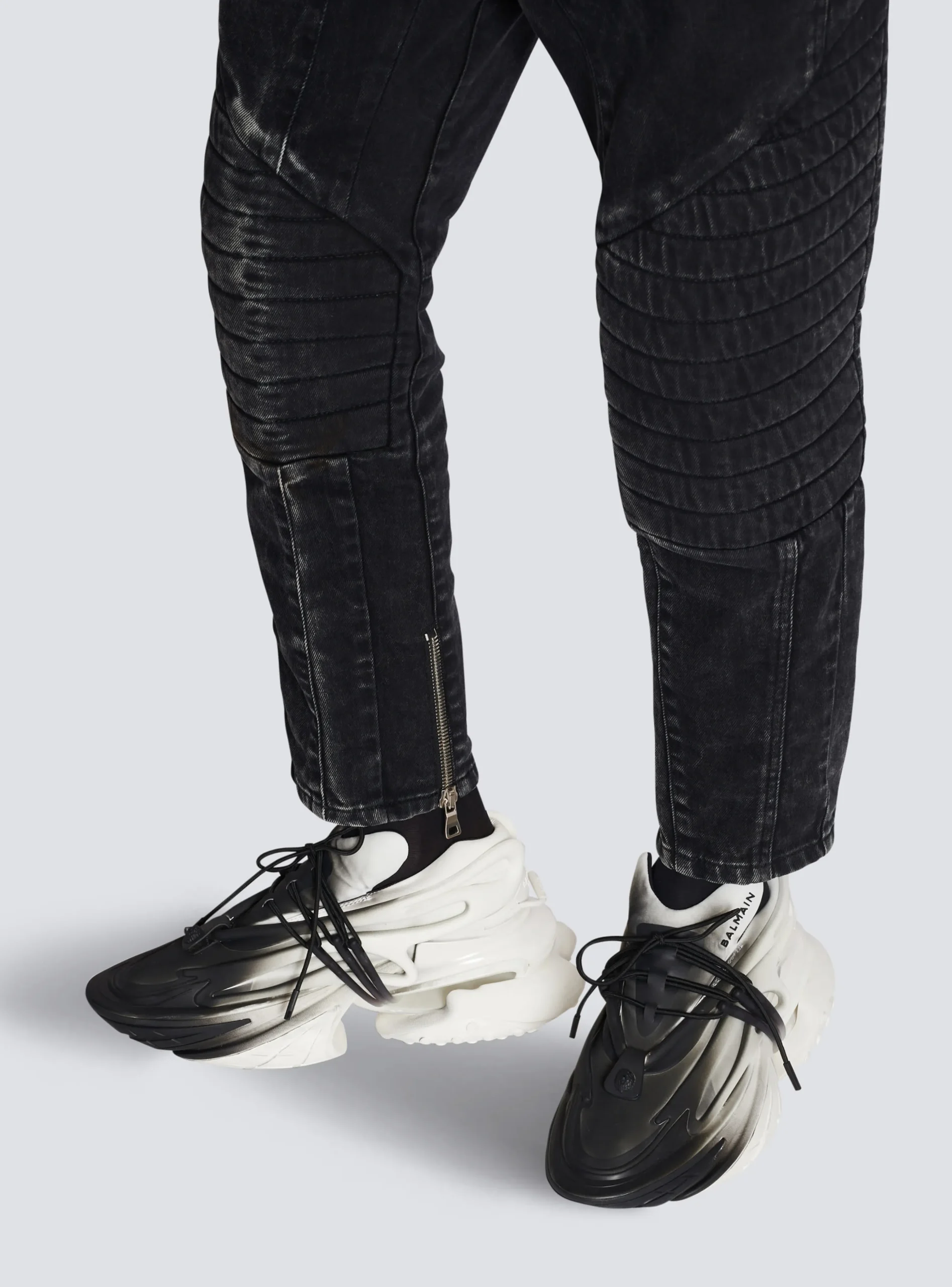 Balmain Unicorn Low-top Trainers In Neoprene And Leather