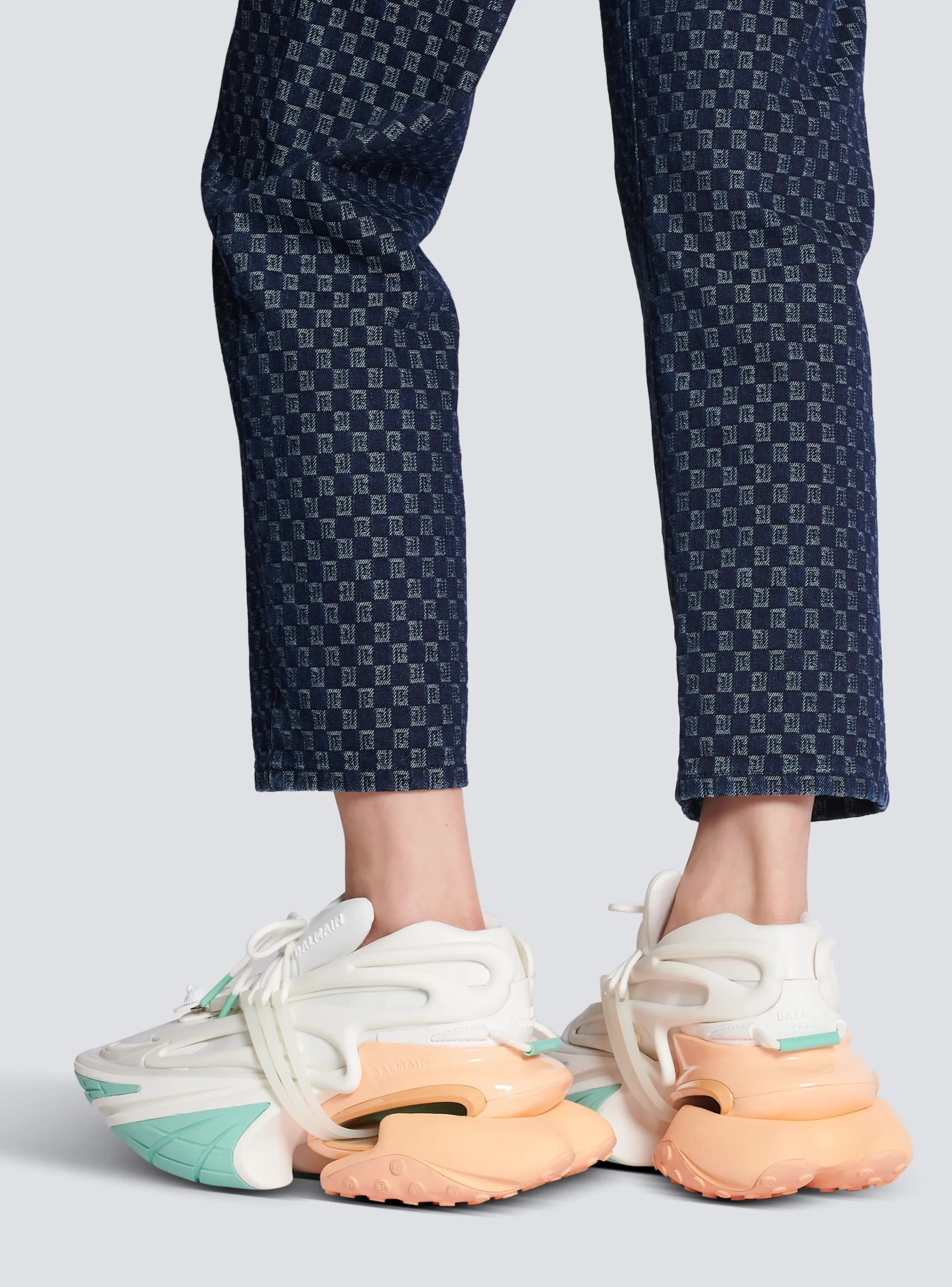 Women Balmain Unicorn Trainers In Neoprene And Leather