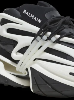 Women Balmain Unicorn Trainers In Two-tone Neoprene And Leather