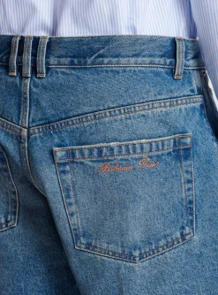Balmain Unisex Shorts In Vintage Wash Denim
