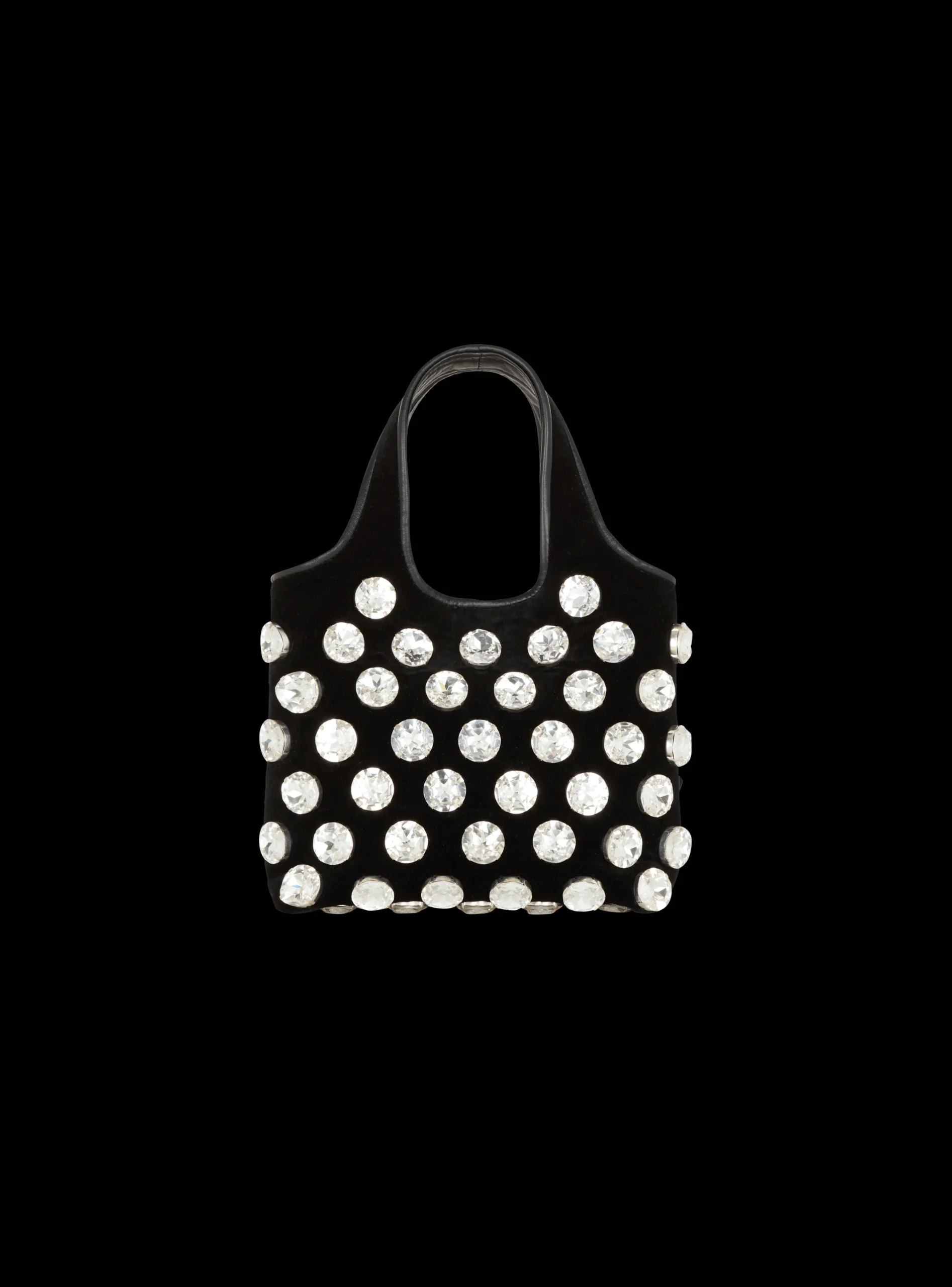 Women Balmain Velvet And Crystal Grocery Bag
