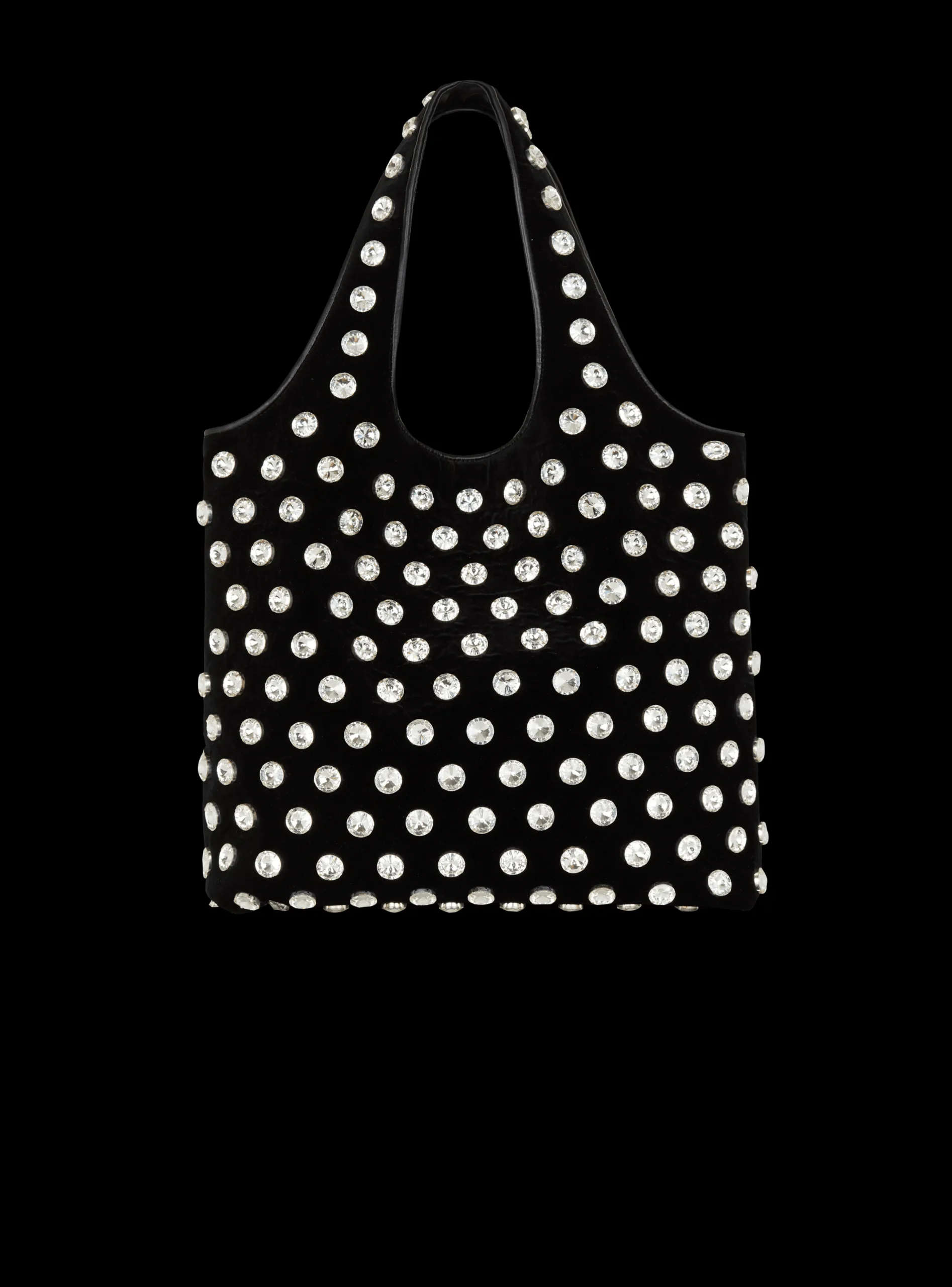 Women Balmain Velvet And Crystal Grocery Bag