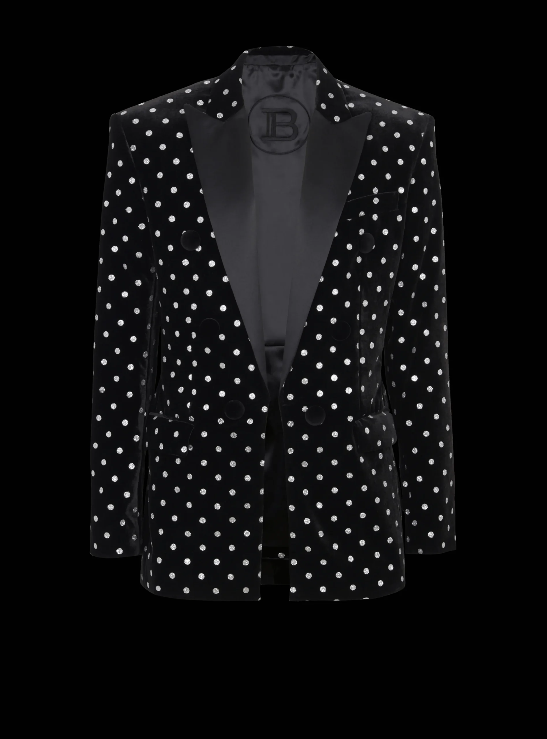 Balmain Velvet Jacket With Glitter Dots