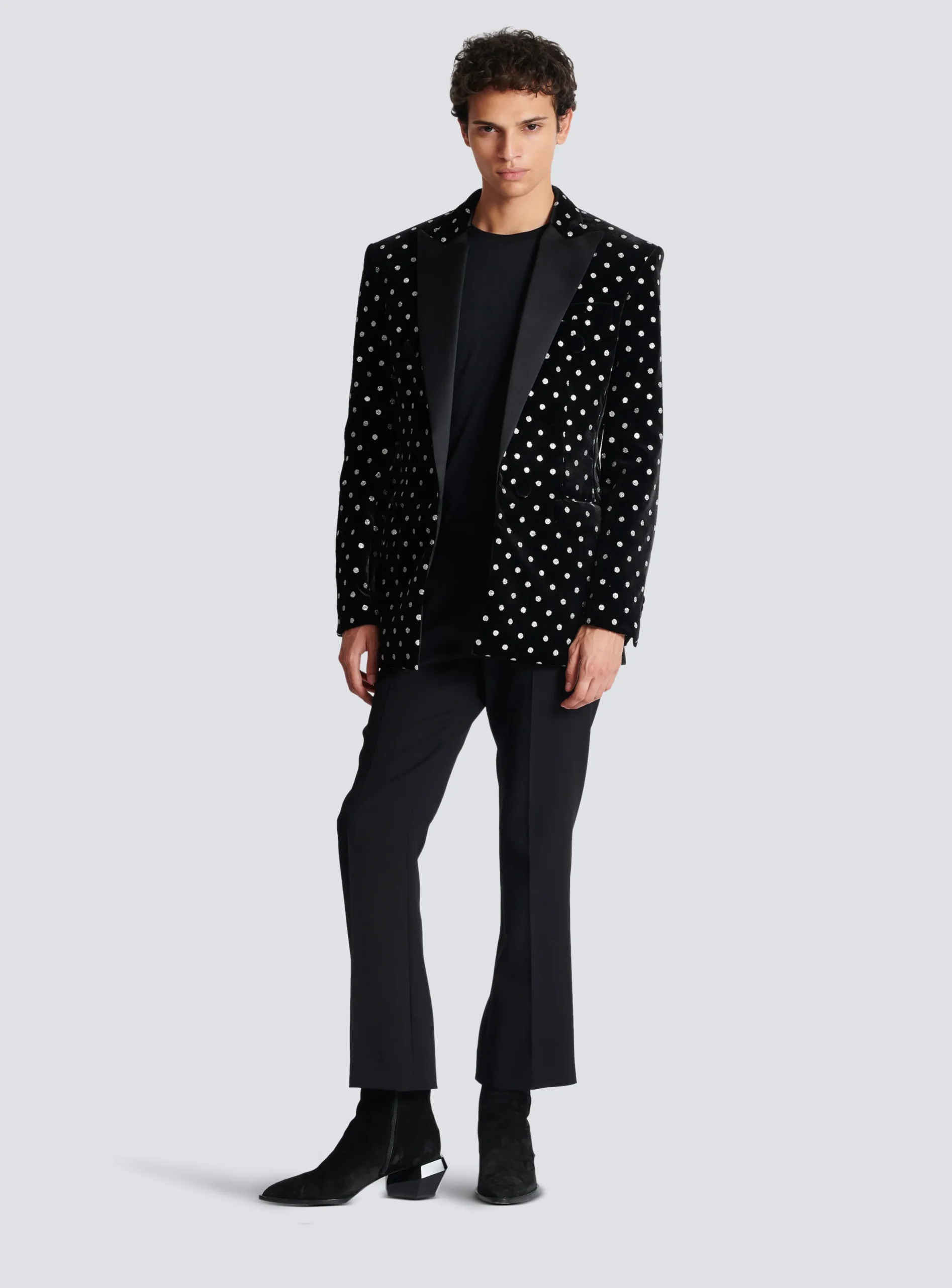 Balmain Velvet Jacket With Glitter Dots
