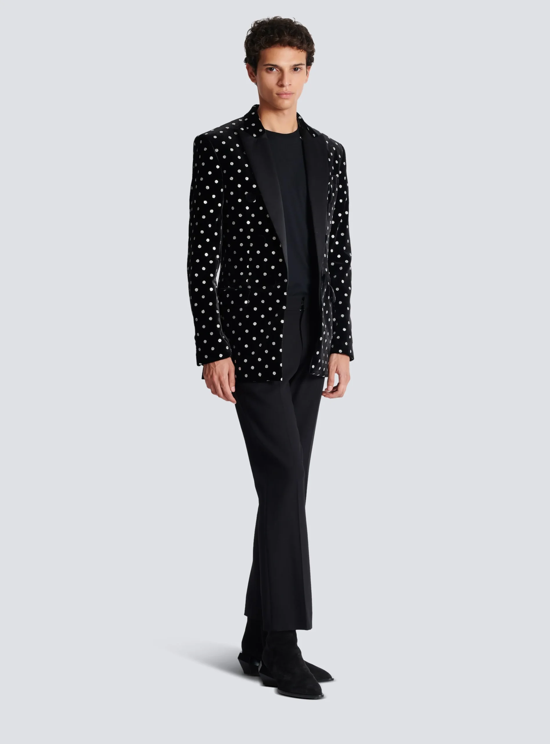 Balmain Velvet Jacket With Glitter Dots