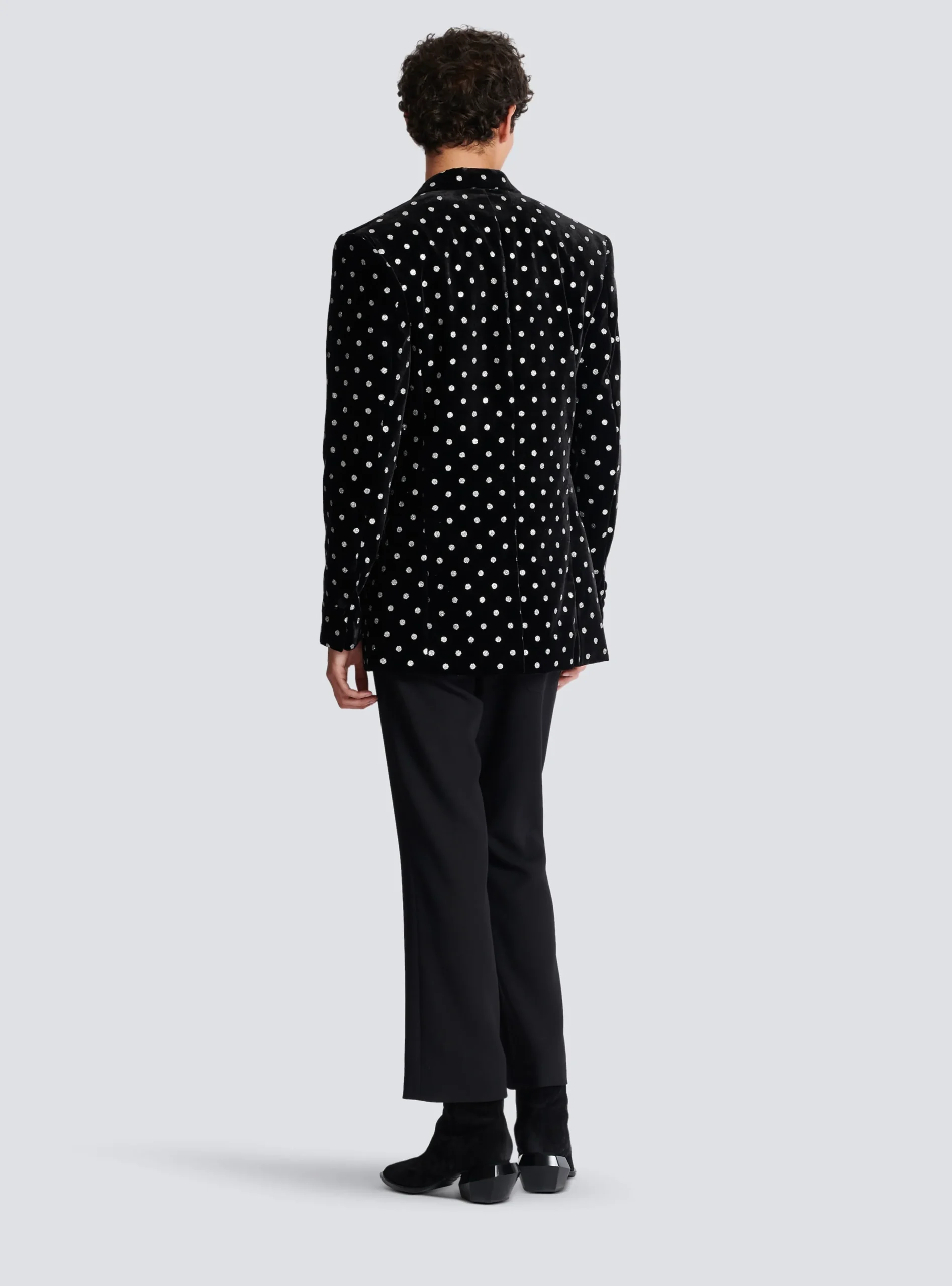 Balmain Velvet Jacket With Glitter Dots