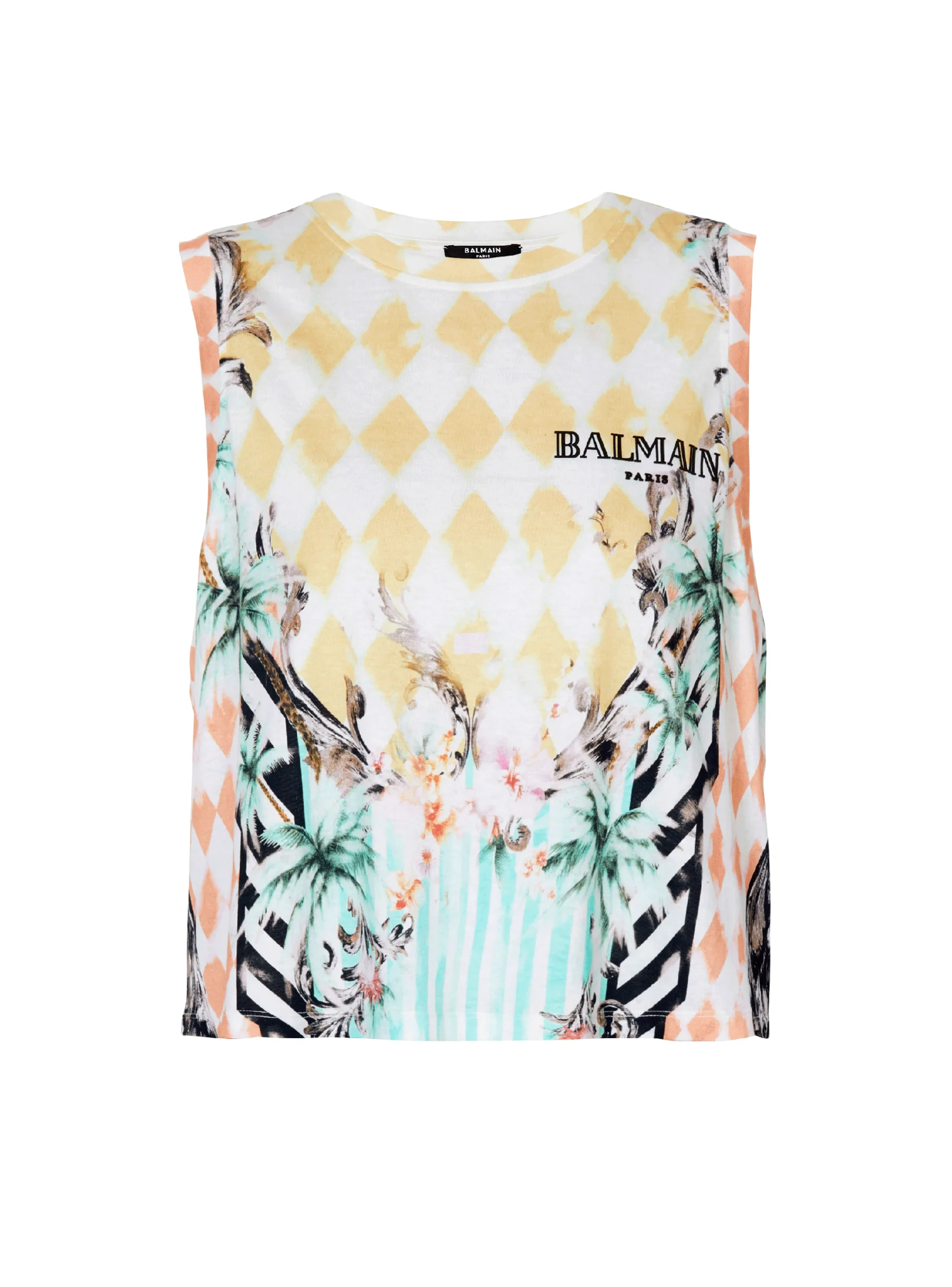 Women Balmain Vintage Tank Top With Baroque Print