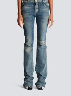 Women Balmain Western Bootcut Denim Jeans