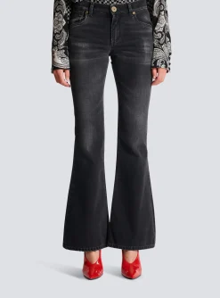 Women Balmain Western Bootcut Denim Jeans