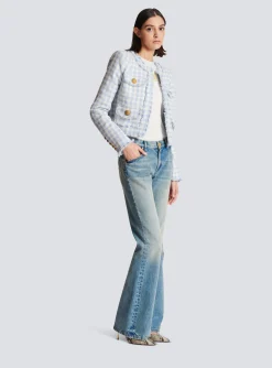 Women Balmain Western Bootcut Denim Jeans