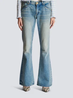 Women Balmain Western Bootcut Denim Jeans