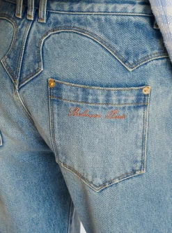 Women Balmain Western Bootcut Denim Jeans