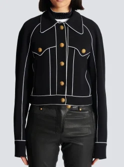 Women Balmain Western Crepe Jacket