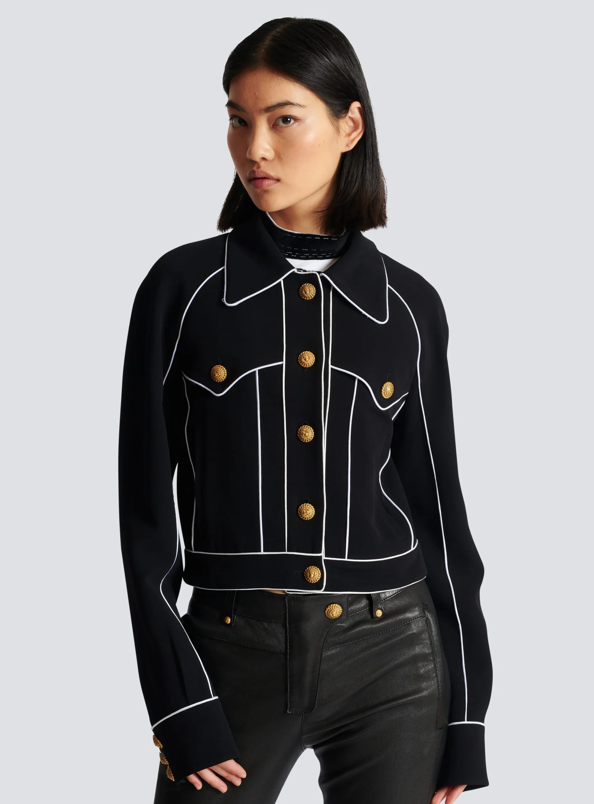 Women Balmain Western Crepe Jacket