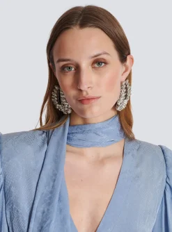 Women Balmain Western Crystal Earrings