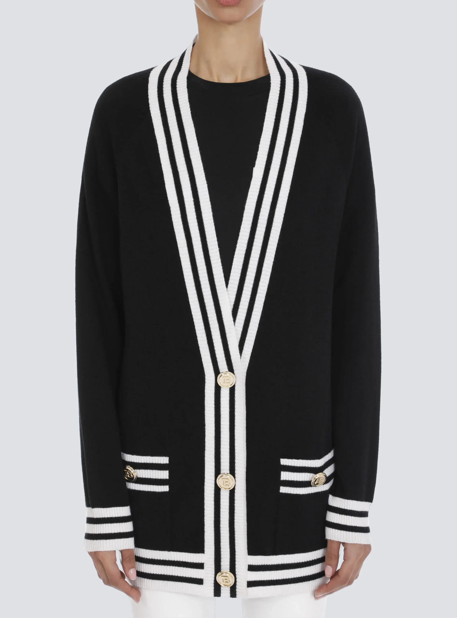 Women Balmain Wool And Cashmere Cardigan