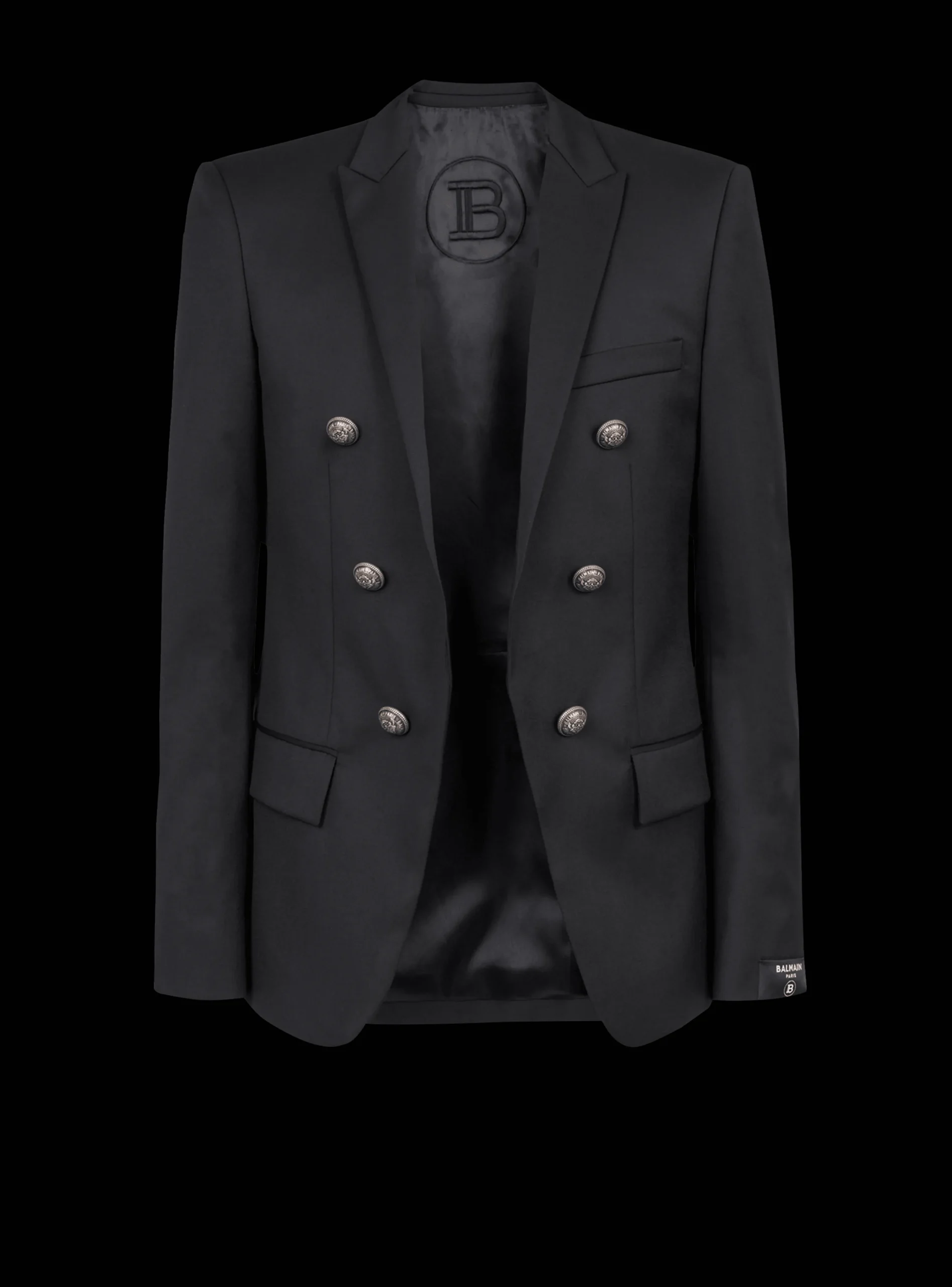 Balmain Wool Blazer With Double-breasted Silver-tone Buttoned Fastening