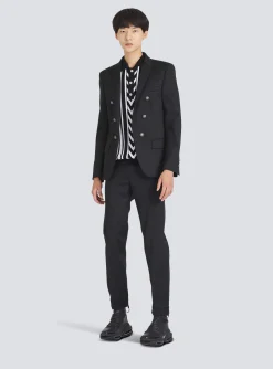 Balmain Wool Blazer With Double-breasted Silver-tone Buttoned Fastening