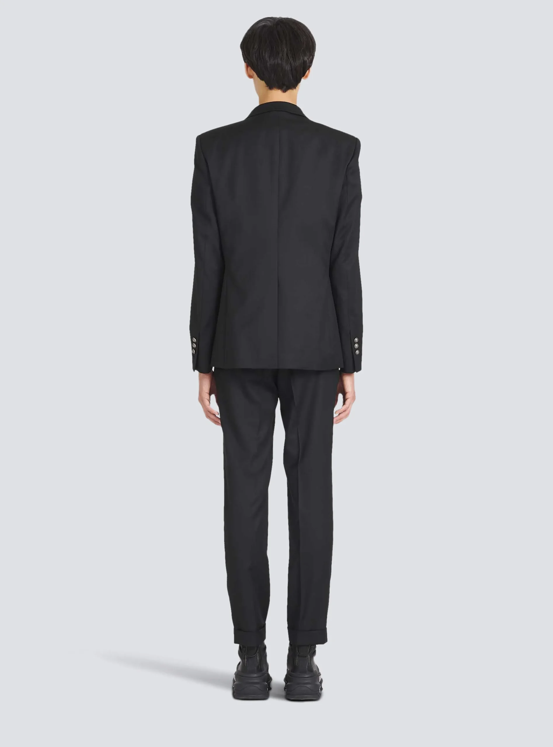 Balmain Wool Blazer With Double-breasted Silver-tone Buttoned Fastening
