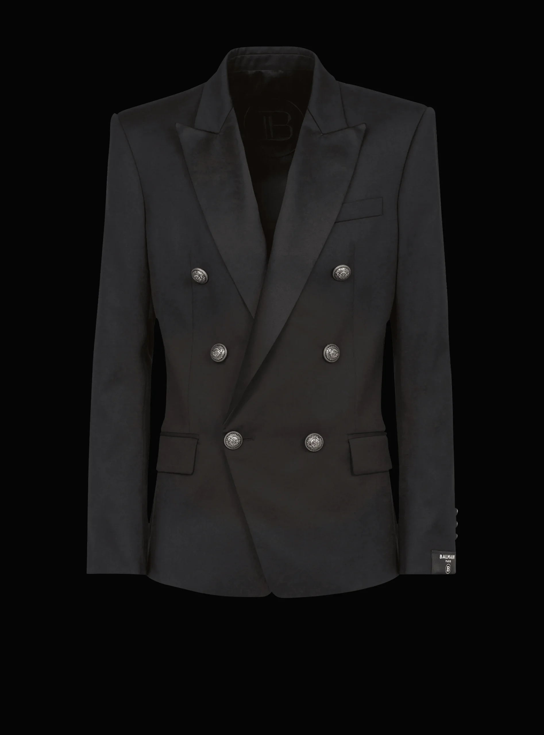 Balmain Wool Blazer With Double-breasted Silver-tone Buttoned Fastening