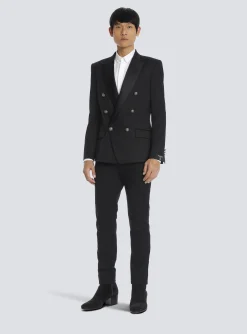 Balmain Wool Blazer With Double-breasted Silver-tone Buttoned Fastening