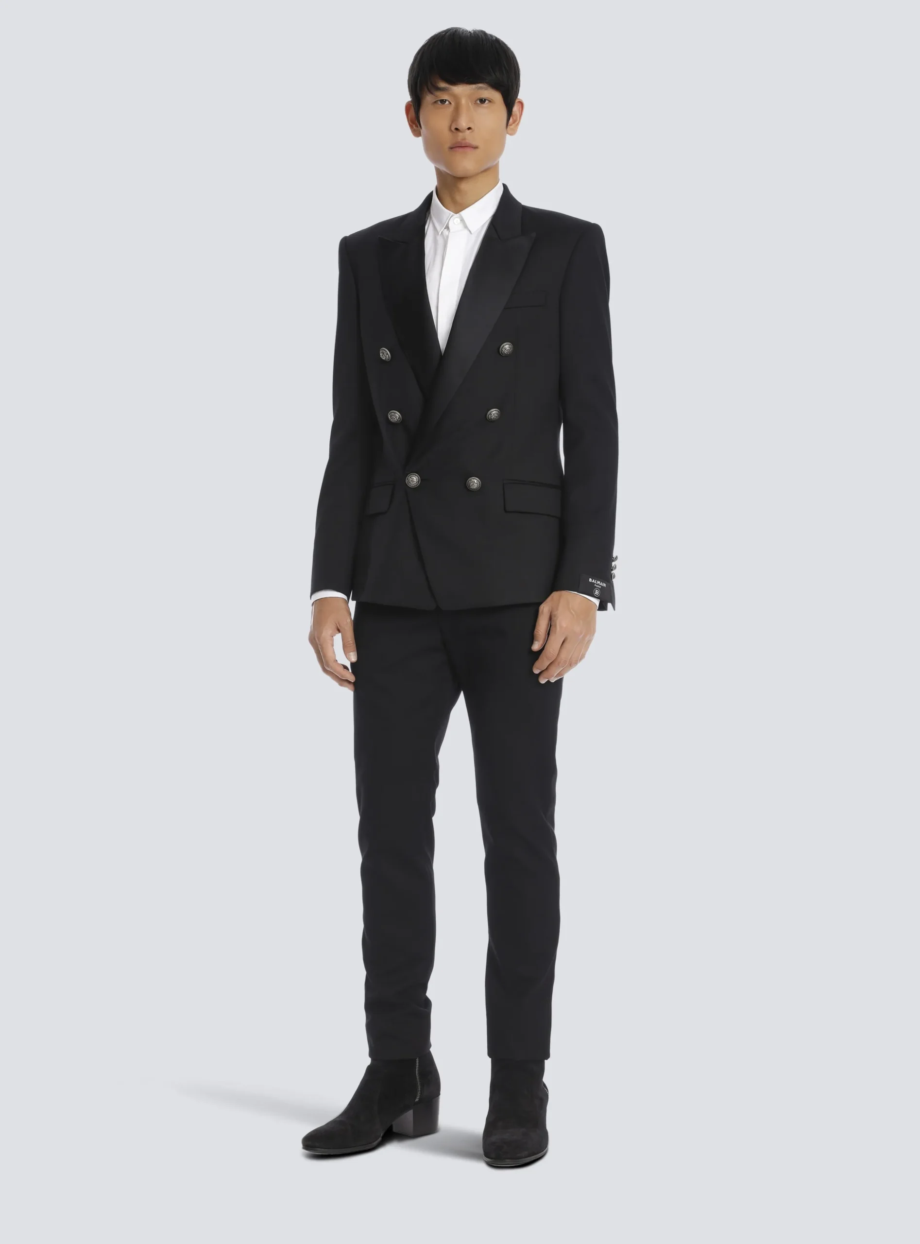 Balmain Wool Blazer With Double-breasted Silver-tone Buttoned Fastening