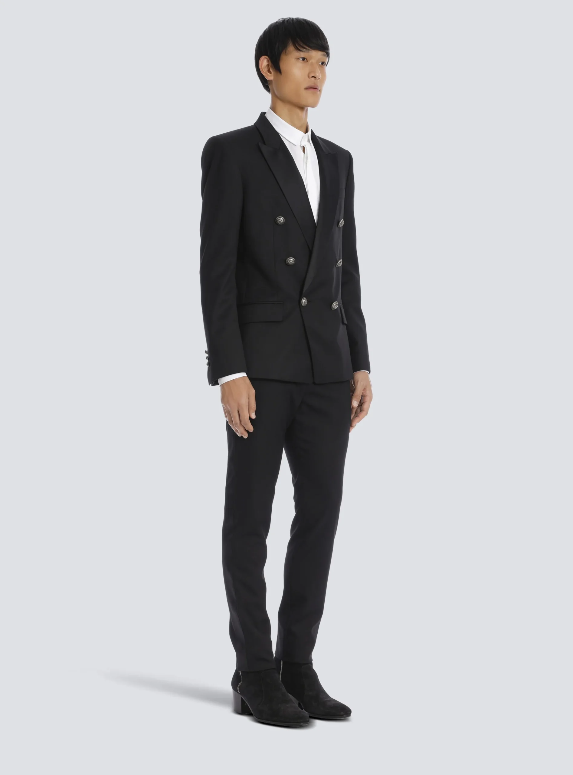 Balmain Wool Blazer With Double-breasted Silver-tone Buttoned Fastening