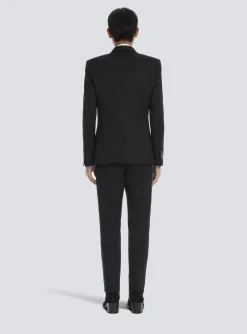 Balmain Wool Blazer With Double-breasted Silver-tone Buttoned Fastening