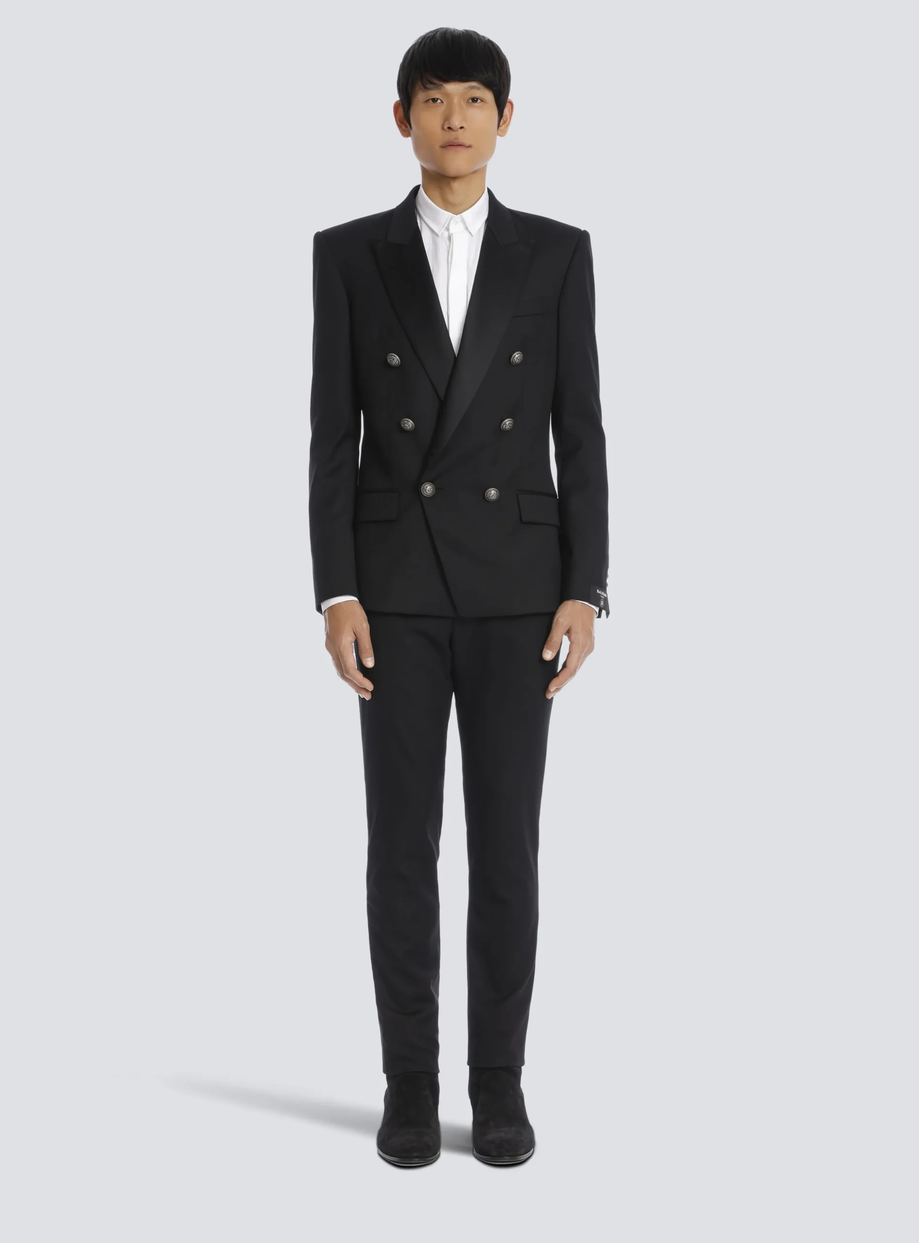 Balmain Wool Blazer With Double-breasted Silver-tone Buttoned Fastening