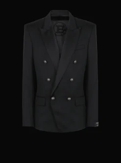 Balmain Wool Blazer With Double-breasted Silver-tone Buttoned Fastening