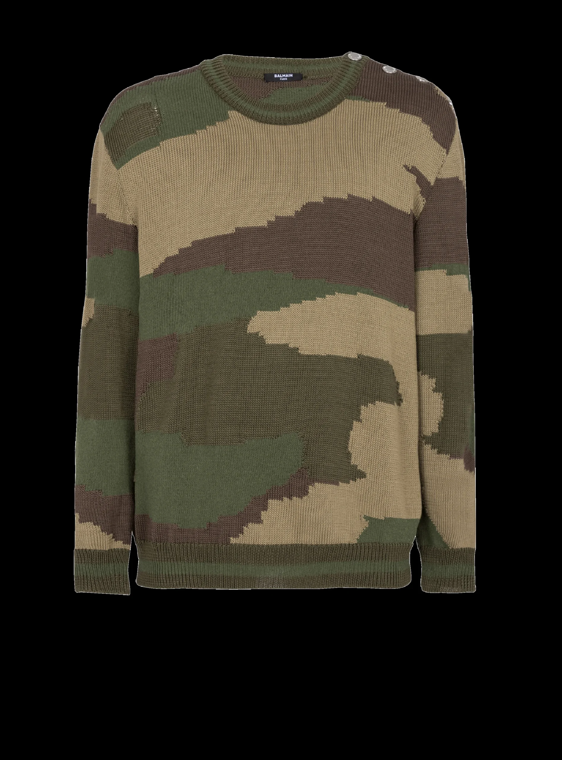 Balmain Wool Camouflage Jumper