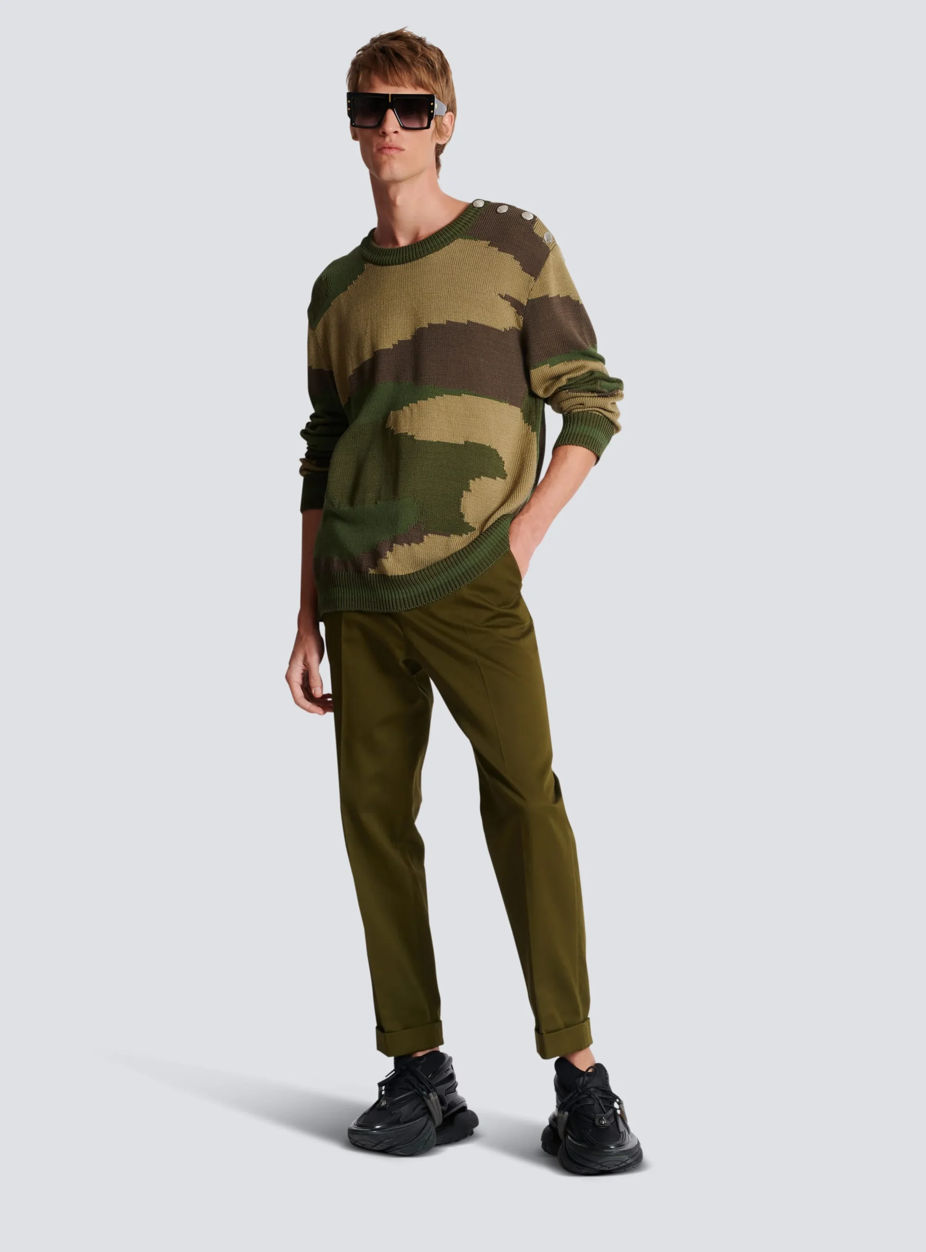 Balmain Wool Camouflage Jumper
