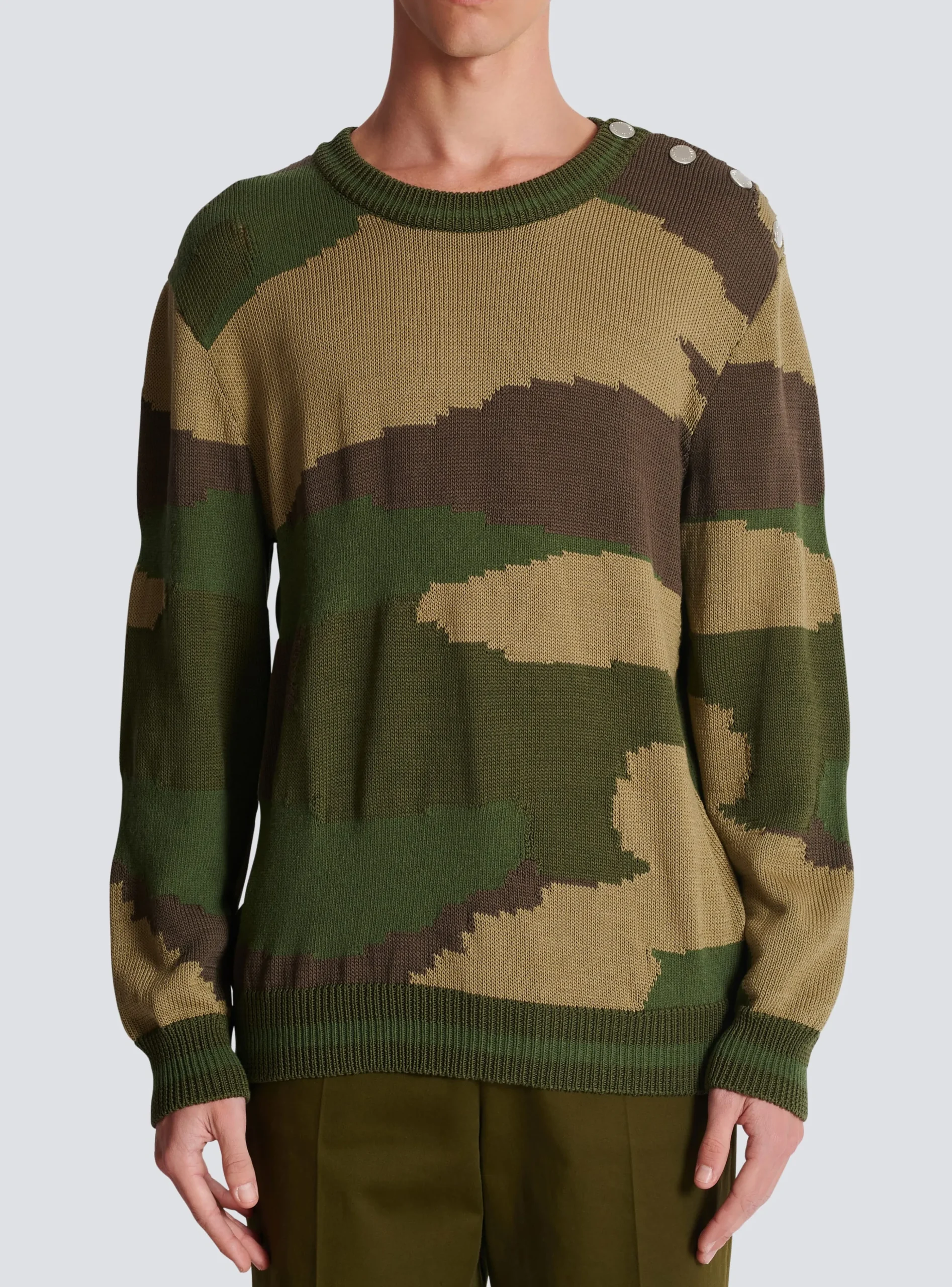 Balmain Wool Camouflage Jumper