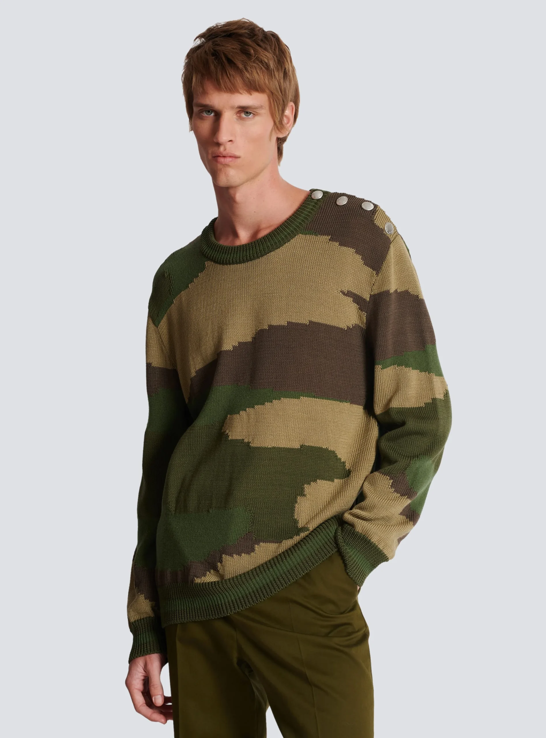 Balmain Wool Camouflage Jumper